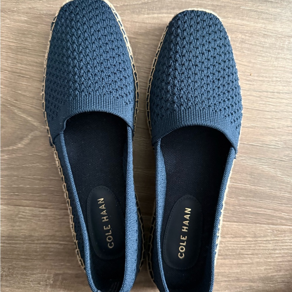 Cole Haan Textured Blue Slip-Ons